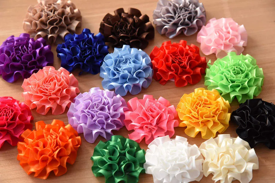 Carnation Fold Over Flower 5.5cm Newborn Hair Flower Baby Accessory Baby Girls Hair Accessories