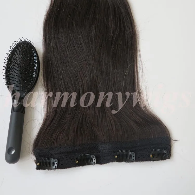 80g 1 stks / set Clip in menselijke haarextensies 20 20 inch Braziliaanse Remy rechte menselijke haarproducten Gratis kam