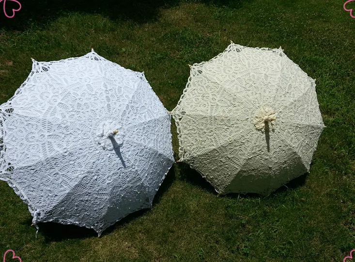 Nouveau mariage dentelle parasols de mariée blanc ivoire parasols accessoires de photographie beaux accessoires de mariée de haute qualité mariage Fav4373131