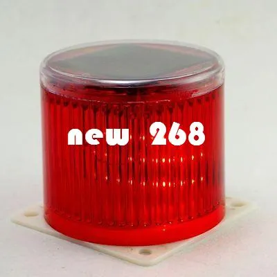 (1)Red Solar Flasher LED Warning Beacon Light Operated Water Proof Marine Boat