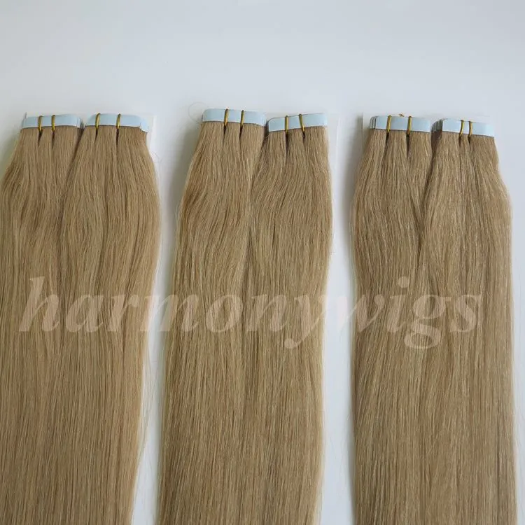 100 g / 50 stks lijm huid inslag tape in haarextensions Braziliaans Indiaas menselijk haar 18 20 22 24 inch # 22 kleur