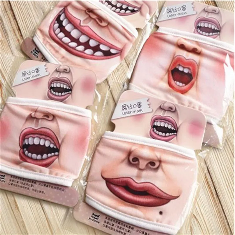 Rolig 4 Färguttryck Dammmaske Maskmask Emotion Mouth-Muffle Vinter Bomull Dammmask Unisex Anti-Dust Face Masks OUC2105