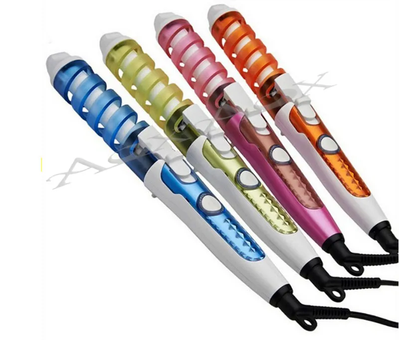 Nowy Przydatny Salon Włosy Spiralne Ceramiczne Curling Iron Hair Curler DIY Podróżuj US / EU / AU / UK Plug DHL 10 sztuk / partia