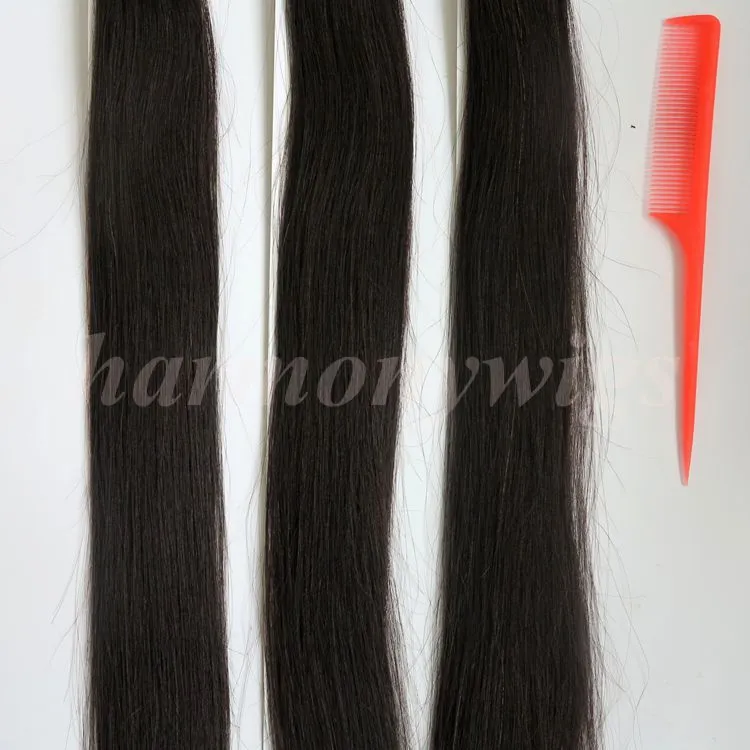Pre Bonded I Tips Brasilianska Human Hair Extensions 50g 50Strands 20 22inch # 1b / Off Black Indian Rak Hårprodukter