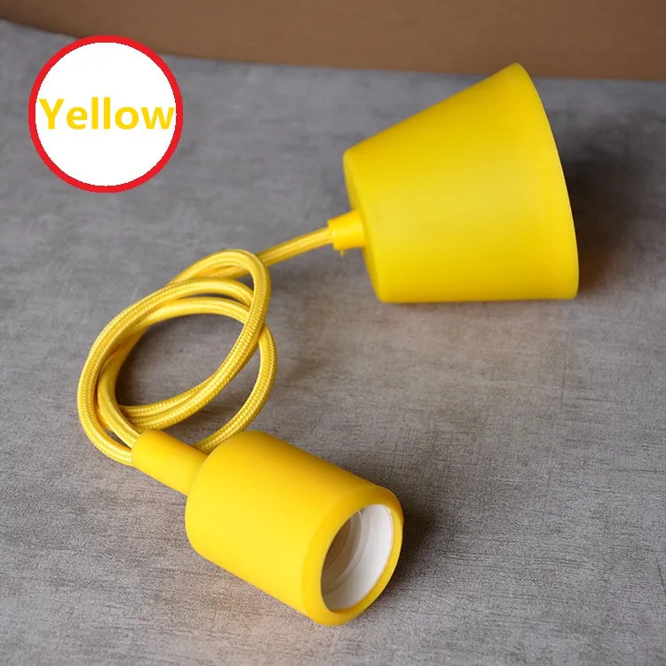 MJJC Modern Vivid Colorful E27 Silicone Ceiling Lamp Holder Light Socket 1M Length Cord For Home
