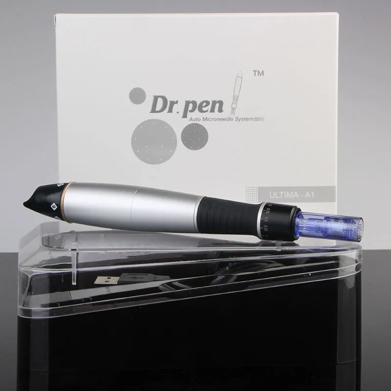 A1-C Dr. Pen Derma Pen Sistema automatico di microaghi Lunghezze dell'ago regolabili 0,25 mm-3,0 mm Timbro elettrico Rullo automatico Anti Ance Spot