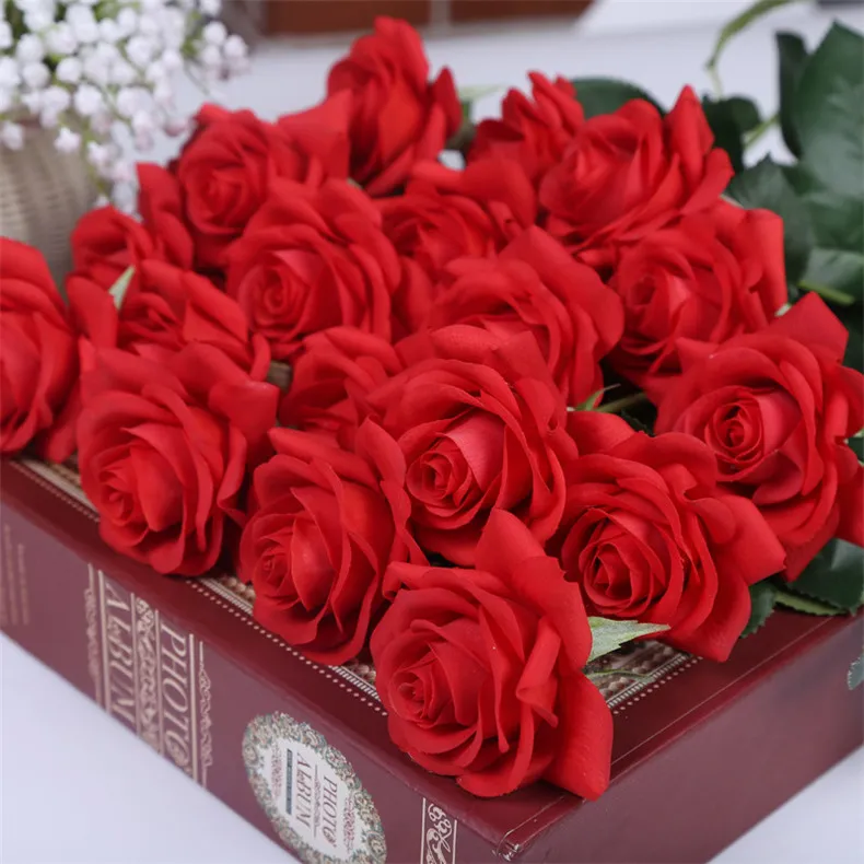 12st Mary Rose Flowers Artificial Flowers Silk Flowers Real Touch Rose Wedding Wall Wedding Bouquet Home Decoration Party Accessory Flores