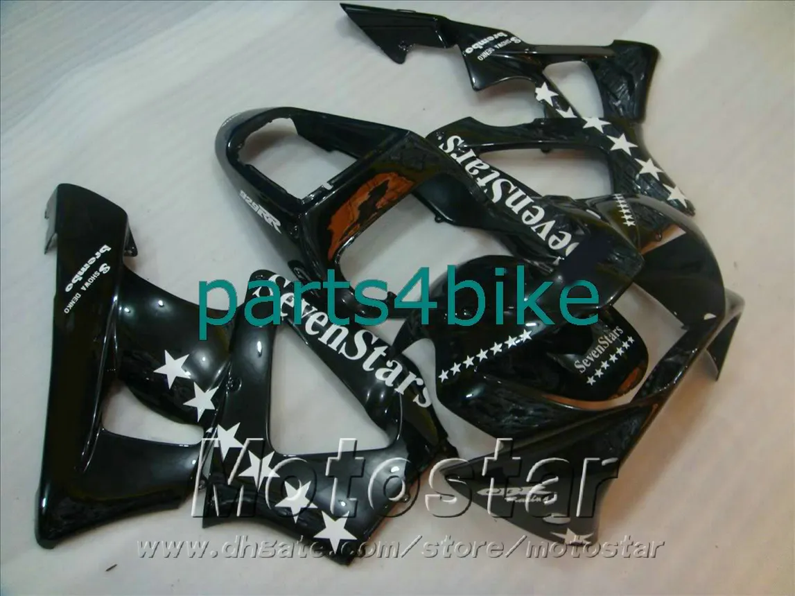 Wysokiej jakości zestaw do mikrania dla Honda CBR 900RR Fairings CBR929 00 01 CBR900RR 2000 2001 Black Sevenstars Motocykl Set HB80