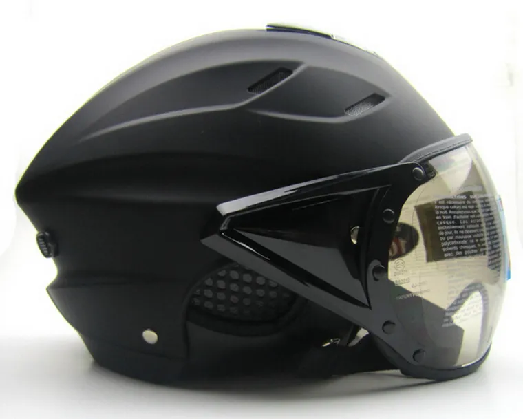 Casque Jet Moto Scooter Demi Avio Noir Visière Anti-Scratch - Taille S - Homologué ECE 22-06