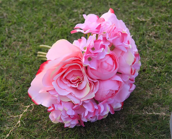 2020 nova chegada buquê de noiva de casamento de alto nível estilo refrescante com flor de peônia artificial misturada 8730698