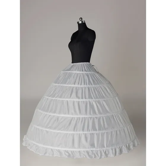 Reale semplice abito da ballo sottogonne 6 cerchi bianco crinolina slip abito da sposa sottogonna sottoveste da sposa principessa per abito Quinceanera