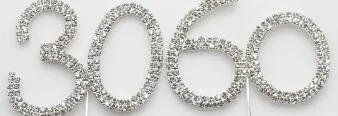 Argento diamante strass cake topper compleanni numeri di nozze bastoncino di cristallo accessori torte decorazioni feste