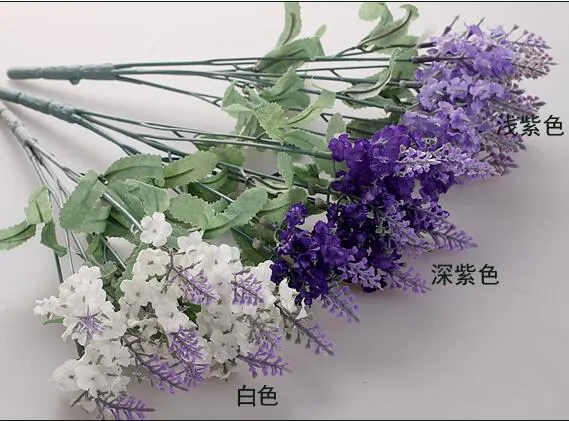 Lavender Artificial Bunch Silk flowers Lavenders For Wedding Party Home office restaurant Decorative lavender artificial SF055328406