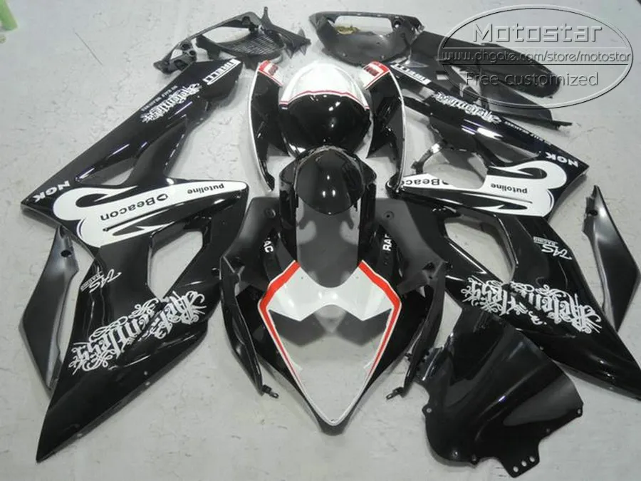 تخصيص قطع غيار الدراجات النارية لسوزوكي GSXR1000 2005 2006 fairing kit K5 K6 05 06 GSXR 1000 أبيض أسود منارة منارة مجموعة EF82