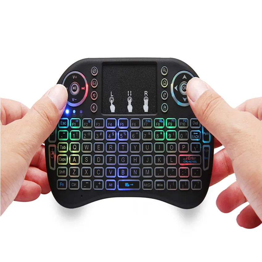 Mini teclado gamer retroiluminado sem fio de 24 GHz portátil portátil com touchpad teclados retroiluminados para PC Smart TV Android TVBo3053568