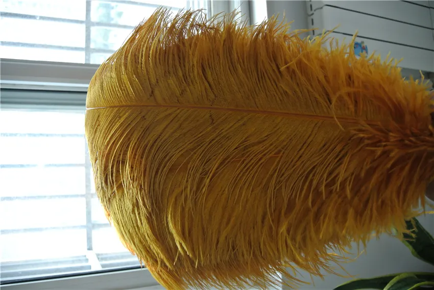 Whole 1618inch Gold ostrich feather plume for wedding centerpiece party event decor festive supply decor3141490