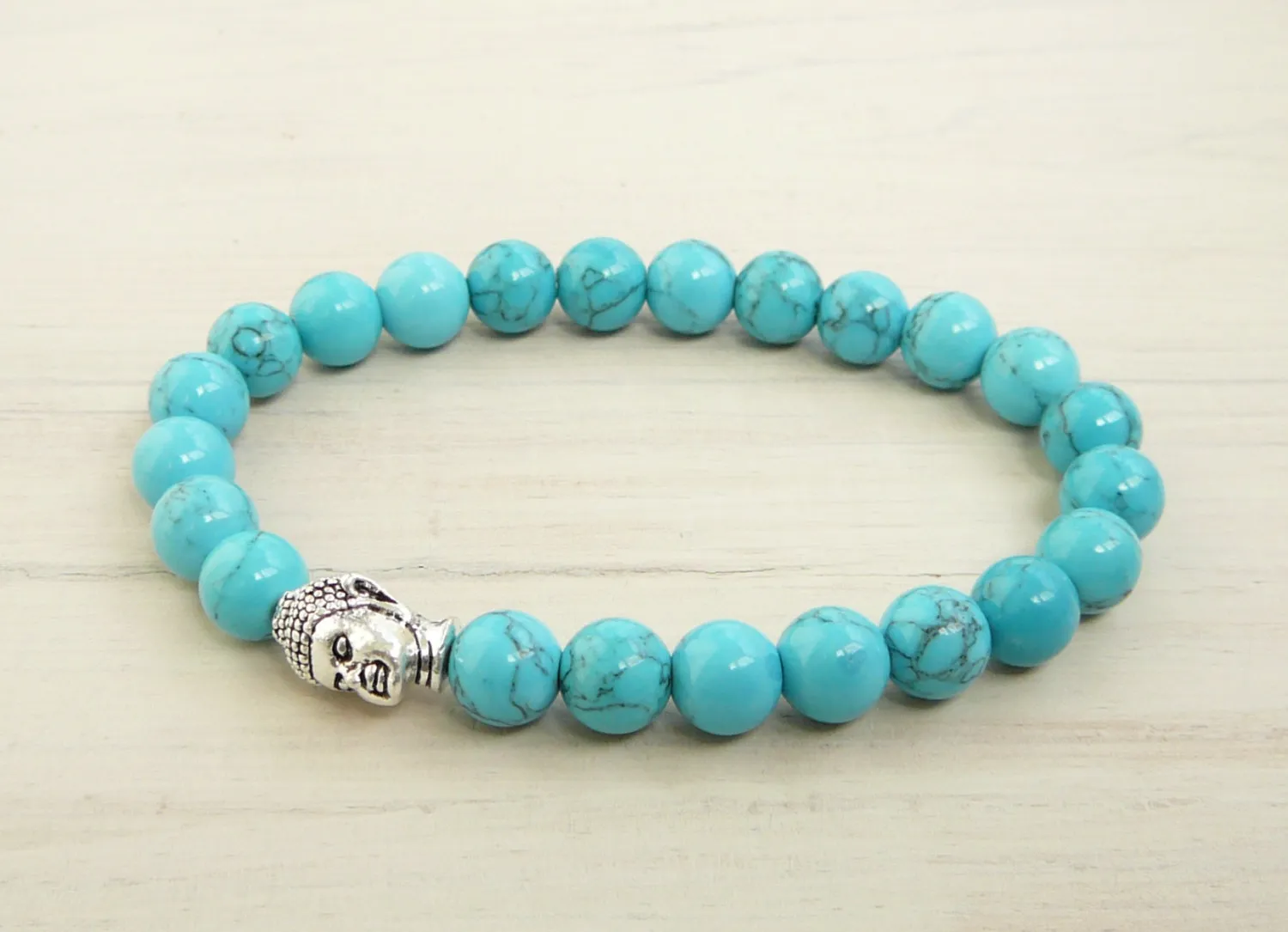 SN0254 Newest Design Turquoise Howlite Bracelet Bead Bracelet Mens buddha Bracelet Trendy Gifts for Him 