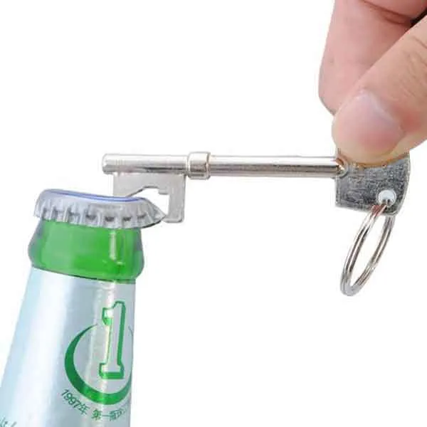 Portable Key Shaped Bottle Opener Ring Keyring Chain Beer Soda Openers Bronze Wedding Favors Gift Metal Bar Tools