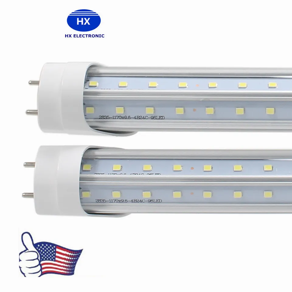 Tubes led en forme de V, 4 pieds, 5 pieds, 6 pieds, 8 pieds, t8 g13, double ligne, pour éclairage plus frais, AC 85-265V UL DLC, vente en gros