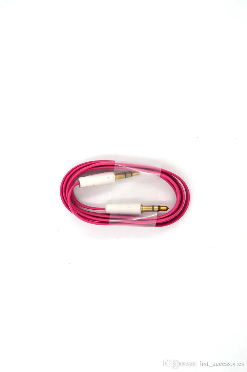  3.5mm aux cable flat cable audio cable for speaker device 1 meter colorful