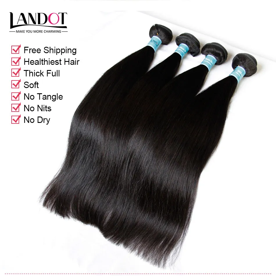 Indian Proste Virgin Hair 100% Indian Ludzki Wiązki Wiązki Nieprzetworzone Indian Silky Proste Remy Hair Extensions Natural Color