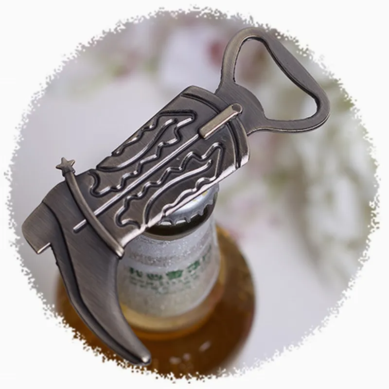 "Just Hitched" Cowboy Boot Bottle Opener Shoes open bottle opener European wedding Favor and furniture gift