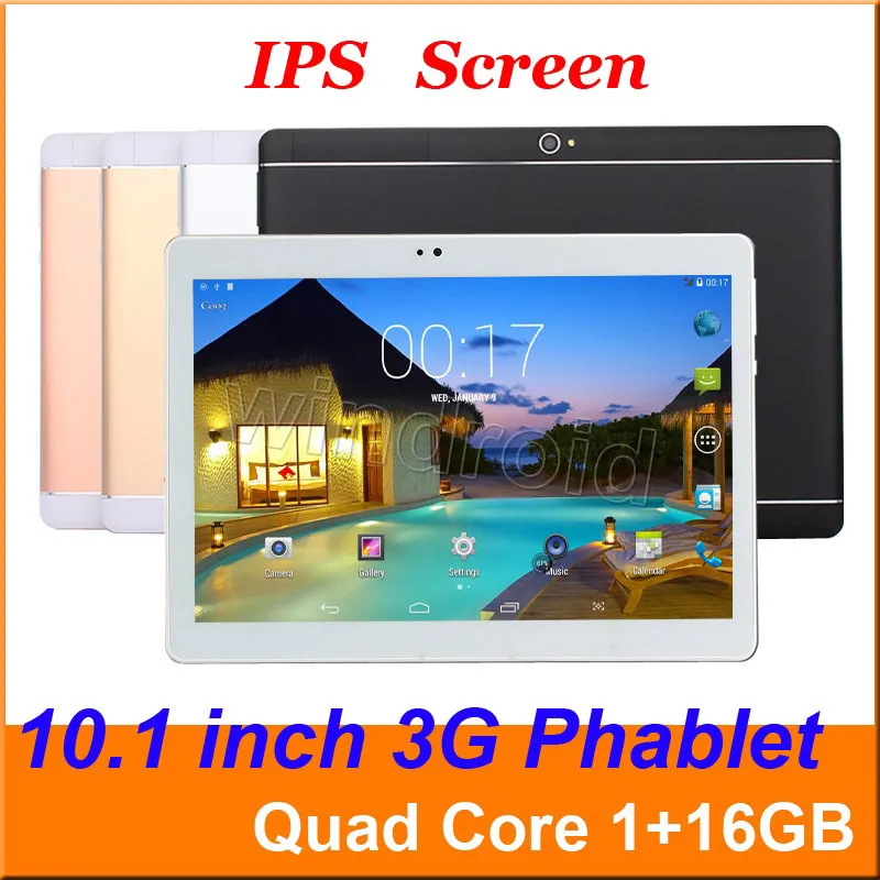 10 10.1 Polegada MTK6582 Quad Core 3G Android 5.1 Tablet PC Tablet 1 GB de RAM 16 GB ROM Bluetooth GPS IPS 1280 * 800 WiFi Phablet Dual SIM desbloqueado 10