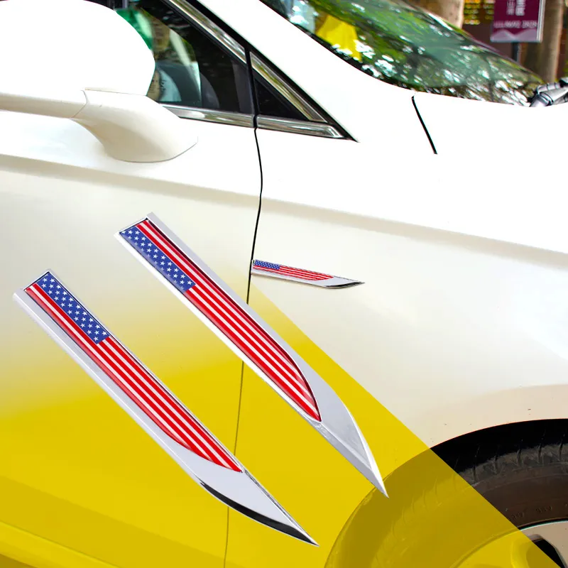 2X voiture camion porte garde-boue accessoire garniture US USA amérique drapeau emblème Badge 3D autocollant décalcomanie décorer