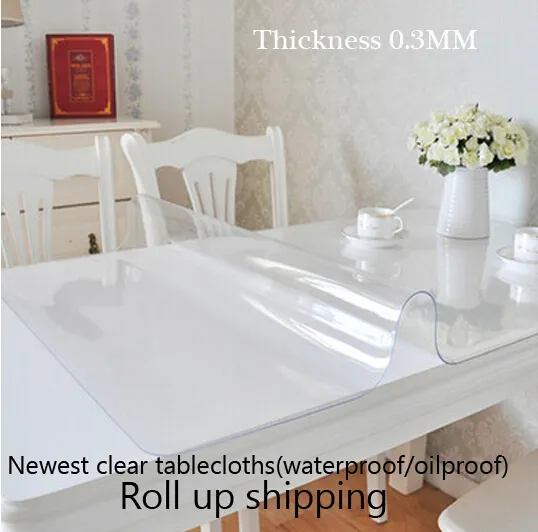 2015 Newest Clear Soft Glass Table Covers Thickness 0.3MM Tablecloth