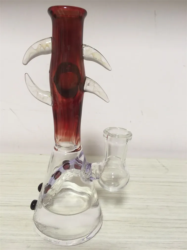 Hookah Rode Grote Ogen Hoofddienst Olierouts 14mm Gezamenlijke Kleurrijke Water Bong Glass Pipe