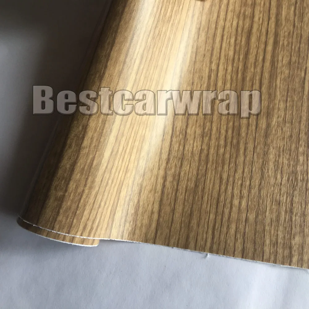 Film de papier d'emballage en vinyle texturé à fausse finition de grain de bois de pin mat pour meubles de bureau de voiture bricolage sans gâchis facile à installer 1,52 * 20 M / rouleau 5x67 pieds