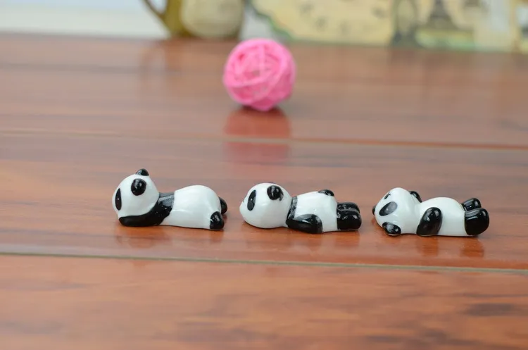 Wholesale-10x Ceramic Ware Panda Chopstick Rest Porcelain Spoon Fork Knife Holder Stand Cute Lovely Animal Shaped Home Use Dinner Party