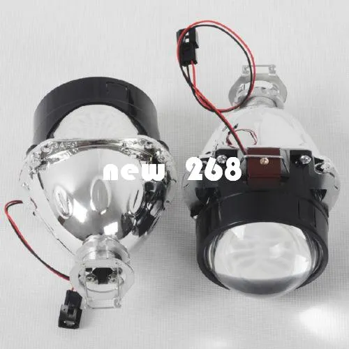 2 X 2.5" Mini Hid Bixenon Projector Lens Kits For H1 Bulb Car With Mini Shround