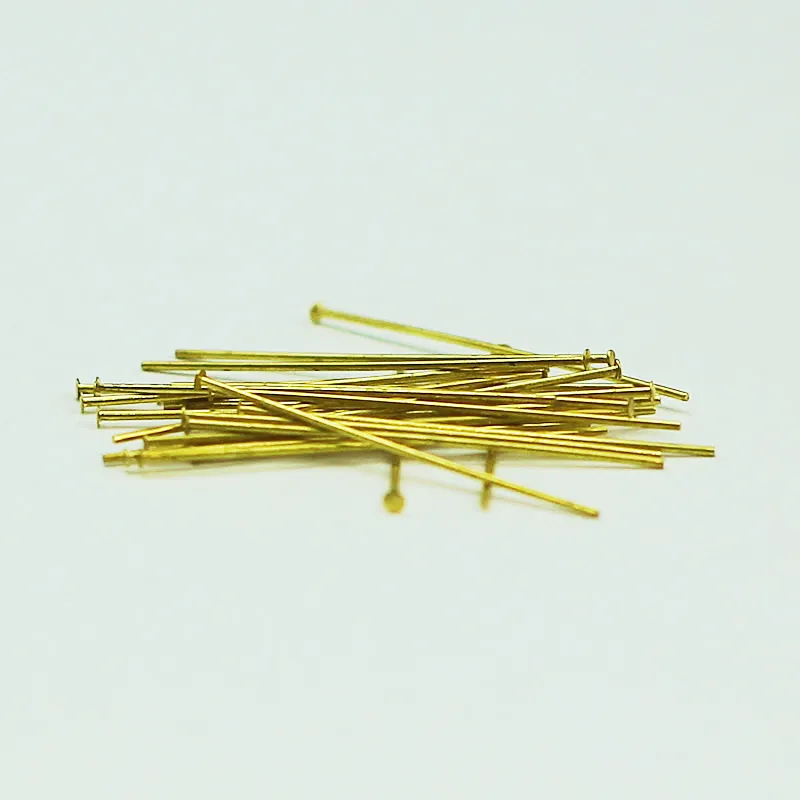 Gold Plated Brass Head Pin For Jewelry Making Flat Head Straight Pins