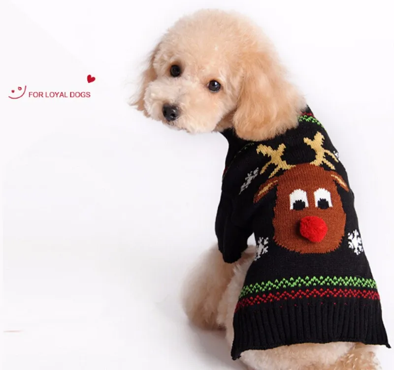 Nieuwe Goedkope Hondenkleding Cartoon Kerst Elk Pet Dog Trui voor Kleine Honden Chihuahua Yorkie XXS / XS / S / M / L / XL