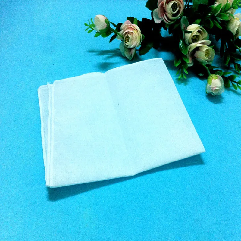 Fazzoletto bianco all'ingrosso, fazzoletto bianco puro, quadratino di colore puro, asciugamano in cotone, fazzoletto semplice, spedizione gratuita