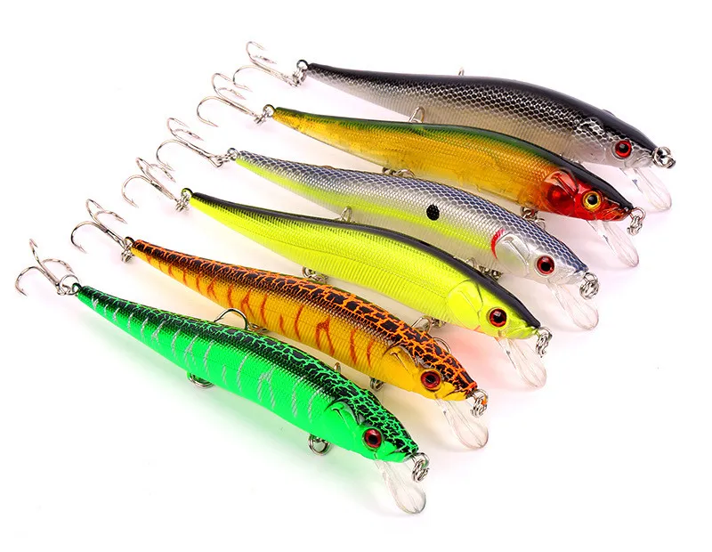 Undervattens kanalisering Flytta Konstgjorda plastfiske Lures 12cm 14g Shen Swimming Djup 0,8-2,4m minnow laserbete