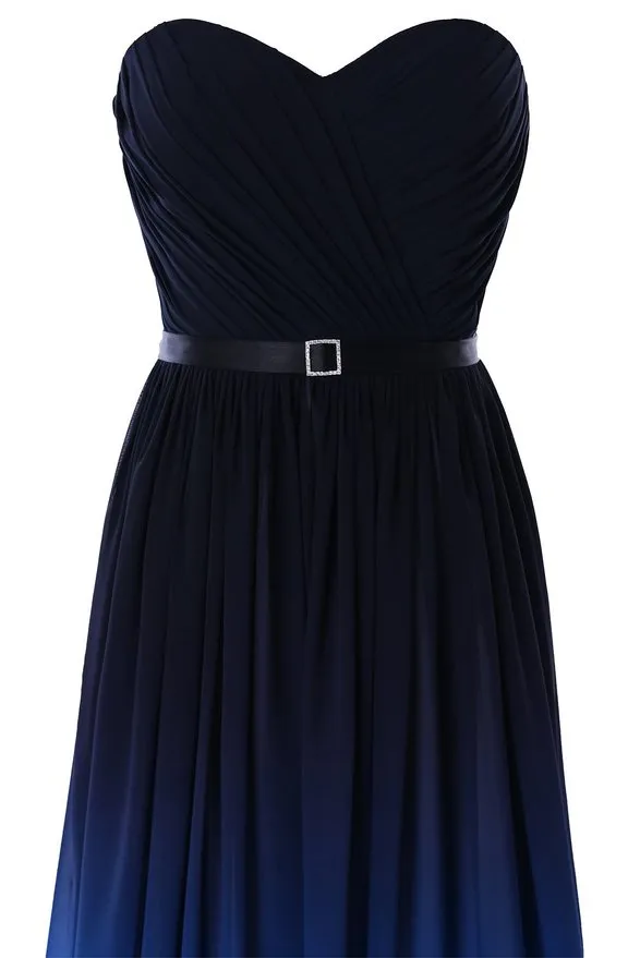 Modegradient ombre prom klänningar älskling svart blå chiffong ny kvinnlig kväll formell klänning 2020 lång festklänning röd matta3499
