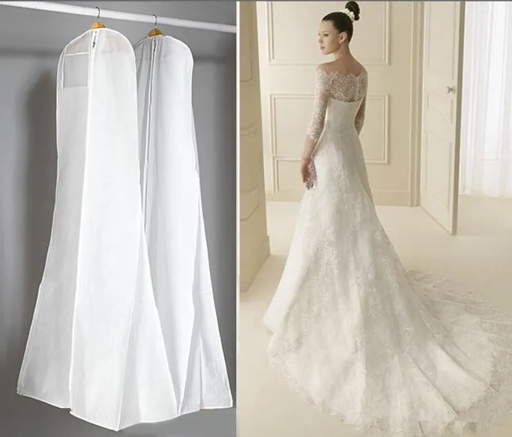 Big 180cm Wedding Dress Gown Bags High Quality White Dust Bag Long Garment Cover Travel Storage Dust Covers Hot Sale