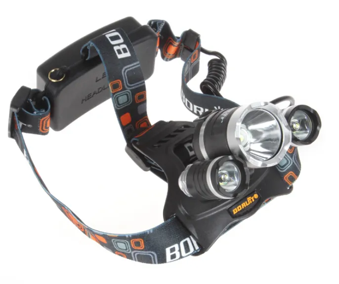 2016 Hurtownie 5000LM CREE XML T6 + 2R5 LED Reflektor Headlamp Head Light Light Light Light 18650 Latch Camping Fishing Akumulator Latarnia