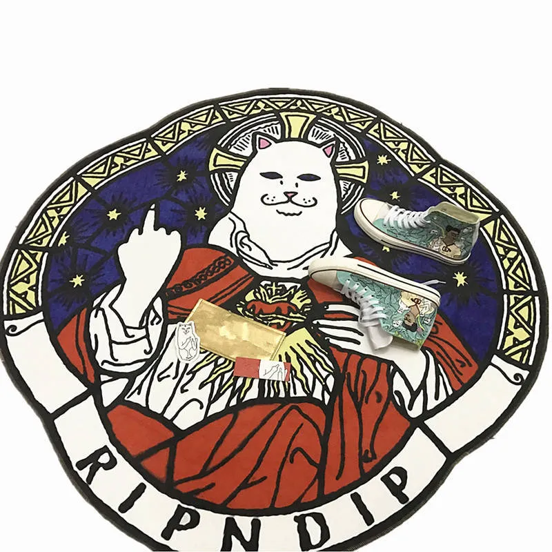 Mode RipNDip Tapijten Middelvinger Katten Bedrukte Tapijten Superzachte Fleece Dekens Slaapkamer Vloermat Zitkamer Carpet199z4458301