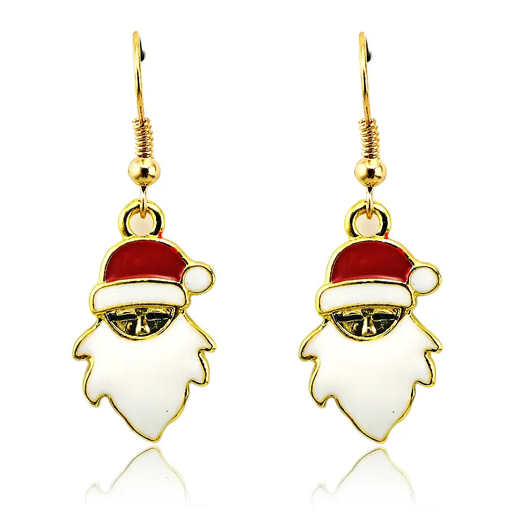 Brand New Jewelry Sets Mode Weihnachtsmann Anhänger Gold Überzogene Ohrringe Halskette Sets Für Frauen Weihnachten Schmuck