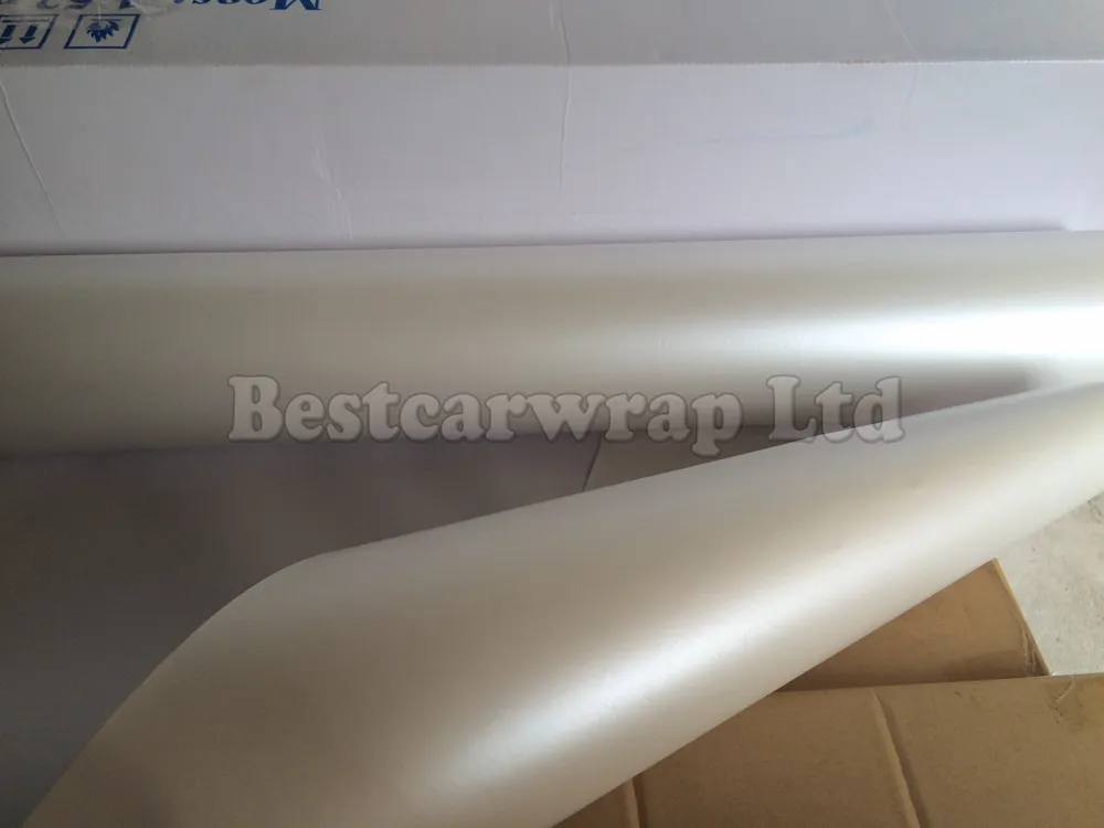 Premium Satin Pearl White Vinyl Wrap for Car Wrap Film Pearlescent Car Wrapping Film Full Vehicle Covering With Air Free 1.52x20M 5x67ft