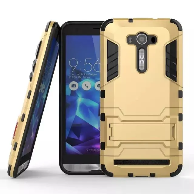 PARA ASUS Laser ZE550KL Zenfone 2E Zenfone 3 ZE552KL ZD552KL ZE520KL DELUXE 5.5 KickStand híbrido Anti-Shock Defensor Armadura Cubierta de la caja 