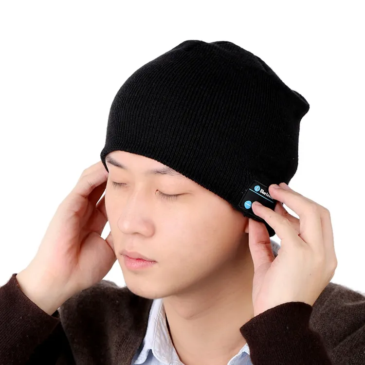 NEUE Weiche Warme Beanie Bluetooth Musik Hut Kappe mit Stereo Kopfhörer Headset Lautsprecher Drahtlose Mikrofon Freisprecheinrichtung für Männer Frauen geschenk V887