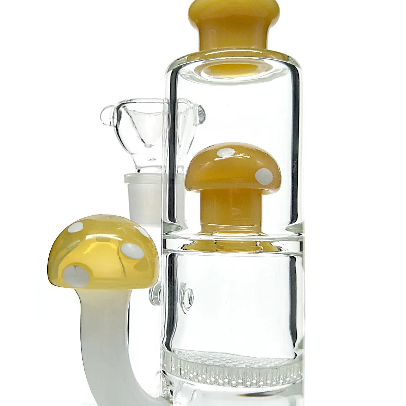 New arrival honeycomb glass bong bent type glass water pipes with 14mm female joint 