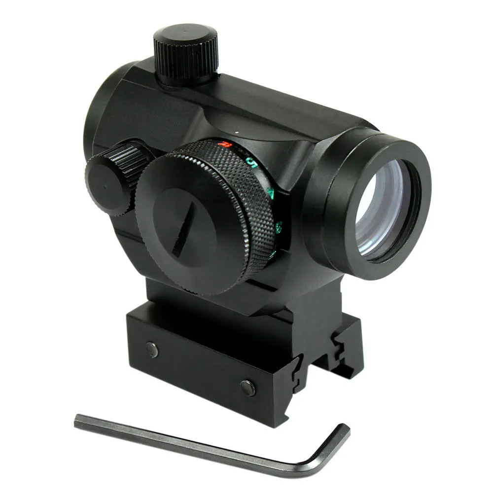Tactical Reflex Red Green Dot Sight Scope w/ Dual High / Low Profile Rail Mounts