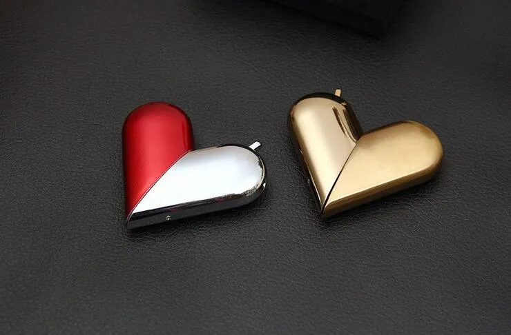 Heart Shaped foldable Butane LightER Flame Inflatable Metal Gas Lighters For Smoking Cigarette Pipes Accessories Kitchen Tools