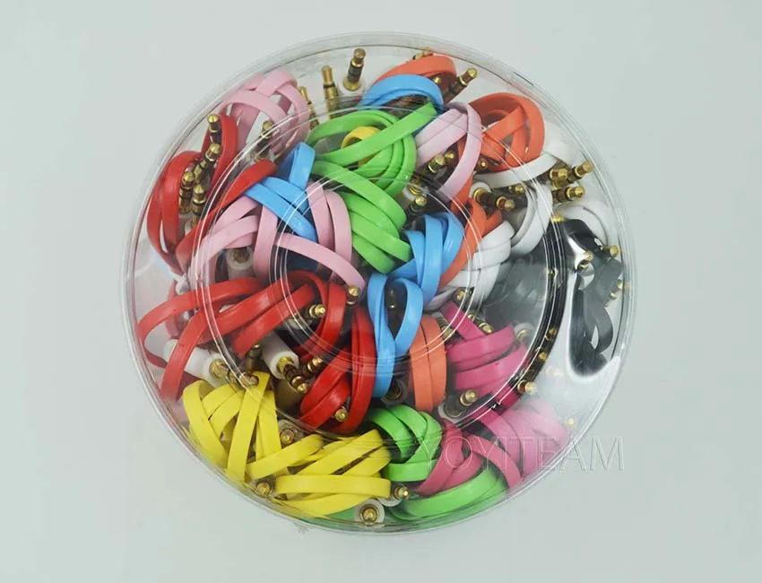 35mm aux flat cable audio cable with pvc bowl case for speaker device connect mobile 1 meter colorful2718717