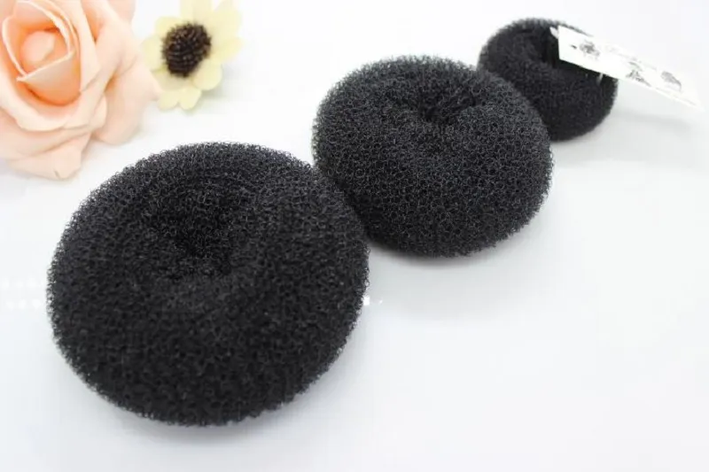 Hår bun ring donut shaper hair styler hår styling verktyg donut magi svamp bun ring maker tidigare twister svart 20st / lot